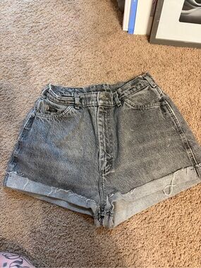 Lee Women's Washed Black High-Rise Denim Shorts